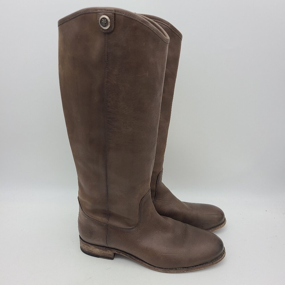 Frye Melissa Button Lug Tall Leather Boots Womens Size 9.5